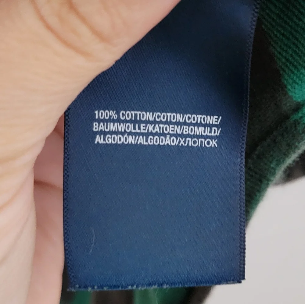 Ralph Lauren Green Buffalo Plaid Button Down Shirt Size Boys XL (18-20) Flannel